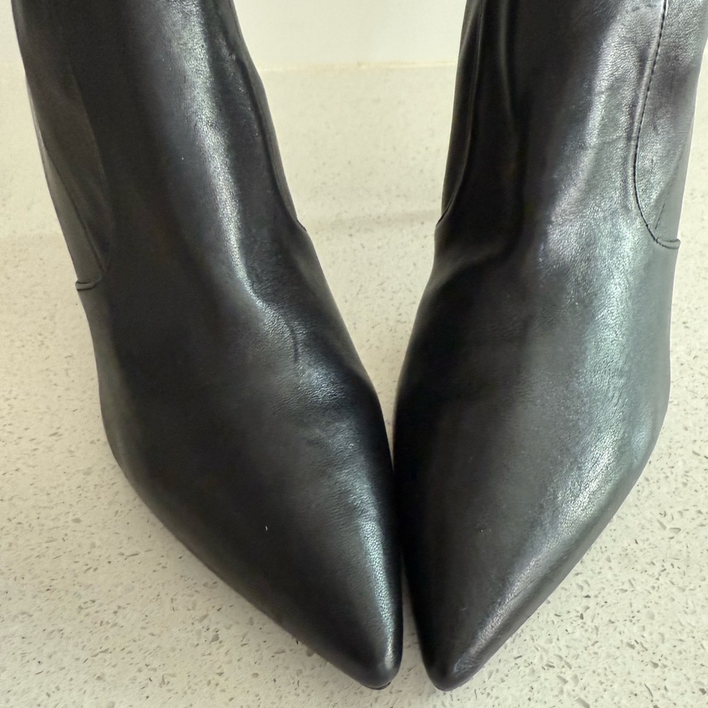 Stuart Weitzman Bootie Pointed Toe Black Stretch … - image 4